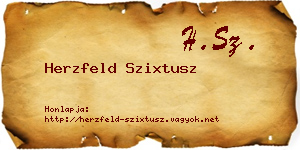 Herzfeld Szixtusz névjegykártya
